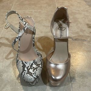Two pairs of platform shoe dazzle shoes!